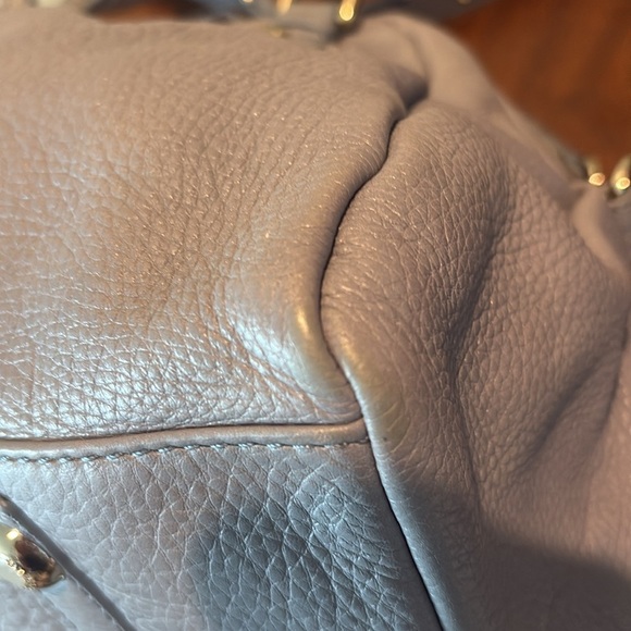 Marc Jacobs  Dome top satchel shoulder bag  Crossbody bag  leather blue gray EUC - Picture 14 of 17